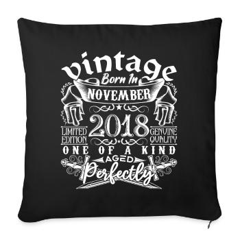 2018 November 2018 Anniversary November 2018 - Sofa pillowcase 17,3'' x 17,3'' (45 x 45 cm) - black - Front