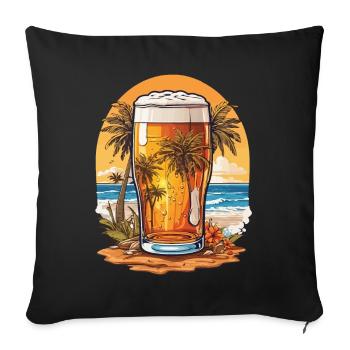 Tropical Beer Paradise for Beer Lovers - Sofa pillowcase 17,3'' x 17,3'' (45 x 45 cm) - black - Front