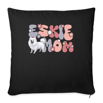 American Eskimo dog Groovy Eskie mom - Sofa pillowcase 17,3'' x 17,3'' (45 x 45 cm) - black - Front