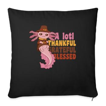 Thansgiving A lotl Thankful Grateful - Sofa pillowcase 17,3'' x 17,3'' (45 x 45 cm) - black - Front