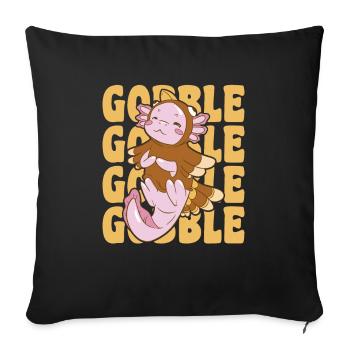Thansgiving pèlerin Gobble reconnaissant reconnaissant reconnaissant - Housse de coussin décorative 45 x 45 cm - noir - Devant