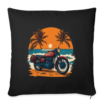 Rétro Motard Motard Design Flair Liberté - Housse de coussin décorative 45 x 45 cm - noir - Devant
