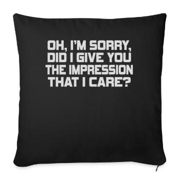 Indifference Sarcasm Different Attitude - Sofa pillowcase 17,3'' x 17,3'' (45 x 45 cm) - black - Front
