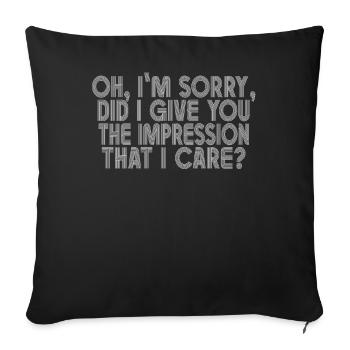 Indifference Sarcasm Different Attitude - Sofa pillowcase 17,3'' x 17,3'' (45 x 45 cm) - black - Front