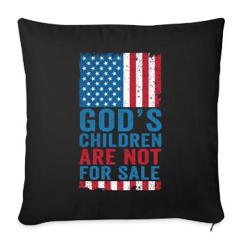 God's Children Are Not For Sale Christian Children - Sofa pillowcase 17,3'' x 17,3'' (45 x 45 cm) - black - Front