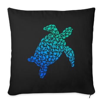 Sea Turtle Sea Turtle Turtle - Sofa pillowcase 17,3'' x 17,3'' (45 x 45 cm) - black - Front