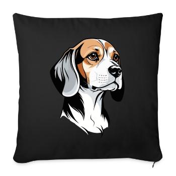 Beagle minimalisme Art chien Design chien propriétaire - Housse de coussin décorative 45 x 45 cm - noir - Devant