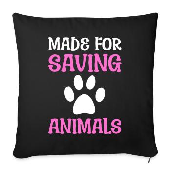Save -Rettungstiere Tierärztin - Sofakissenbezug 45 x 45 cm - Schwarz - Vorne