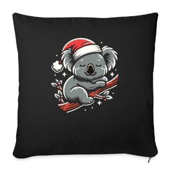 Koala Noël Hiver Animaux Koalas - Housse de coussin décorative 45 x 45 cm - noir - Devant