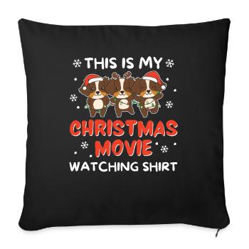Aussie Red Tri Christmas Movie Watching - Sofakissenbezug 45 x 45 cm - Schwarz - Vorne