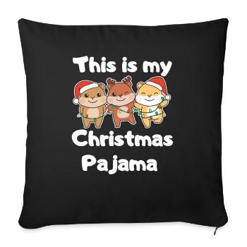 Hamster Christmas Pajamas - Sofa pillowcase 17,3'' x 17,3'' (45 x 45 cm) - black - Front
