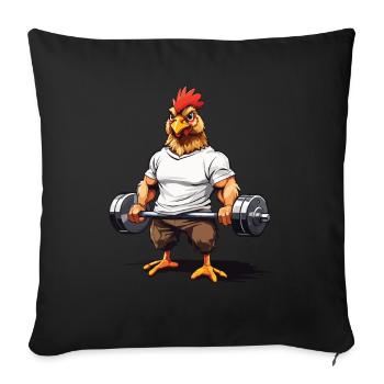 Musculation Musculaire Fitness Fun Design - Housse de coussin décorative 45 x 45 cm - noir - Devant