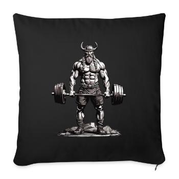 Wikinger Bodybuilder Fitness Ästhetik - Sofakissenbezug 45 x 45 cm - Schwarz - Vorne