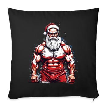 Bodybuilding Santa Christmas Workout - Sofa pillowcase 17,3'' x 17,3'' (45 x 45 cm) - black - Front