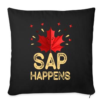 Maple Syrup Tree Tapping Funny Autumn Pancake - Sofa pillowcase 17,3'' x 17,3'' (45 x 45 cm) - black - Front