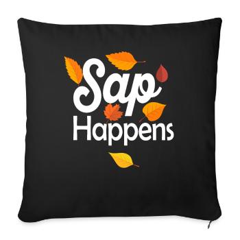 Maple Syrup Tree Tapping Funny Autumn Pancake - Sofa pillowcase 17,3'' x 17,3'' (45 x 45 cm) - black - Front