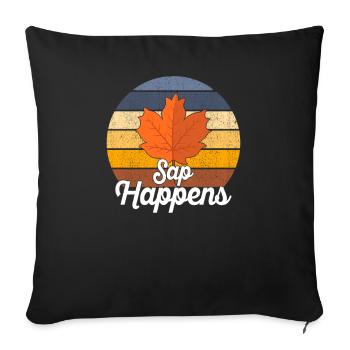 Maple Syrup Tree Tapping Funny Autumn Pancake - Sofa pillowcase 17,3'' x 17,3'' (45 x 45 cm) - black - Front