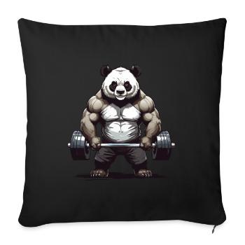 Panda Bodybuilding Powerlifting Design - Sofa pillowcase 17,3'' x 17,3'' (45 x 45 cm) - black - Front
