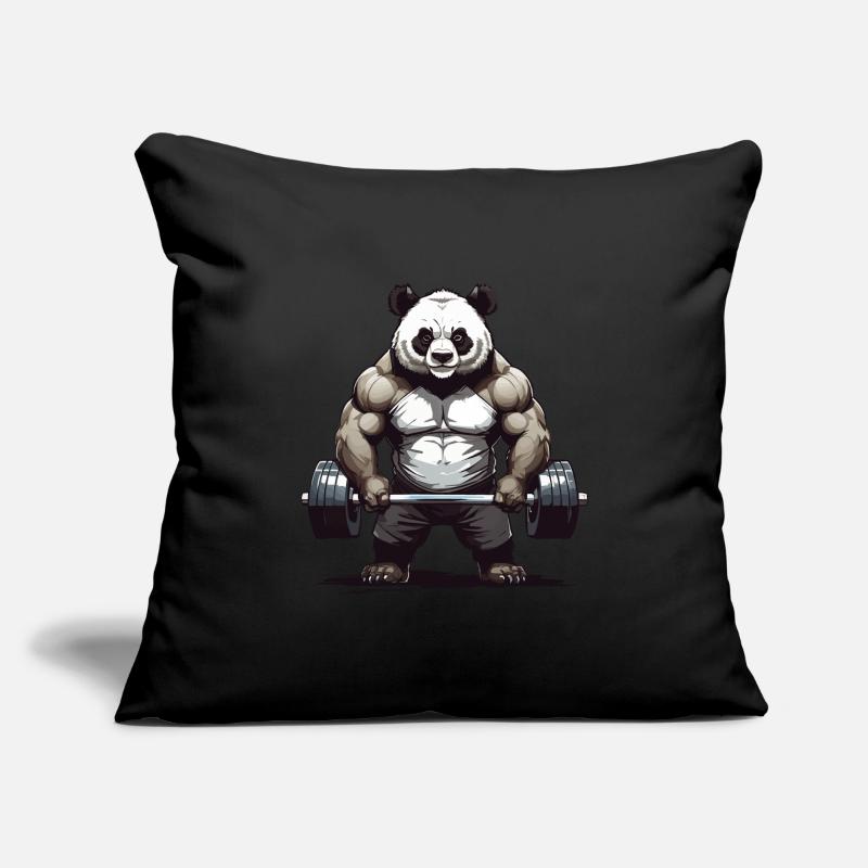 Conception de dynamophilie de musculation Panda Housse de coussin décorative 45 x 45 cm