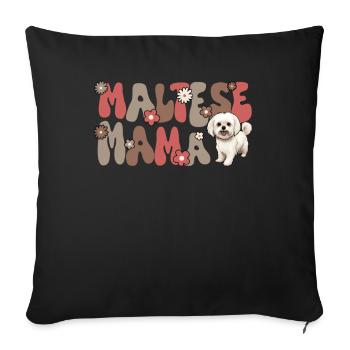 Malteser Groovy Maltese mama - Sofakissenbezug 45 x 45 cm - Schwarz - Vorne