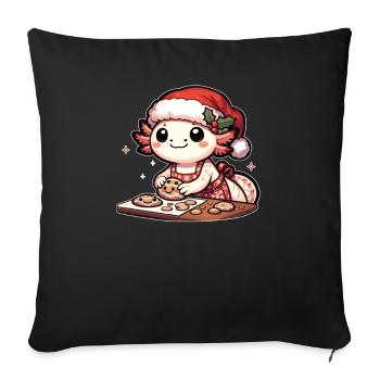Axolotl Noël Lieux Cuit Noël - Housse de coussin décorative 45 x 45 cm - noir - Devant