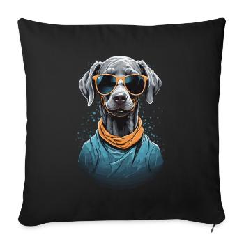 Esthétique Braque de Weimar Chien Streetwear - Housse de coussin décorative 45 x 45 cm - noir - Devant