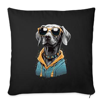 Braque de Weimar Vintage chien esthétique chiens Design - Housse de coussin décorative 45 x 45 cm - noir - Devant