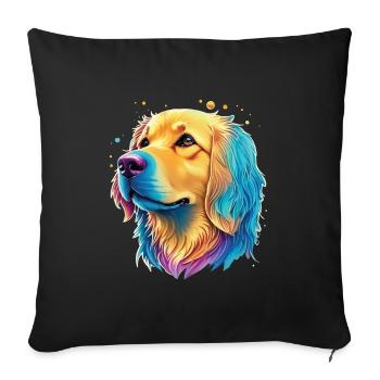 Golden Retriever Hunde Liebhaber Kunst Design - Sofakissenbezug 45 x 45 cm - Schwarz - Vorne