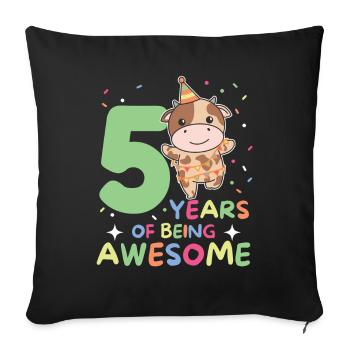 Vache pour les enfants de 5 ans - Housse de coussin décorative 45 x 45 cm - noir - Devant