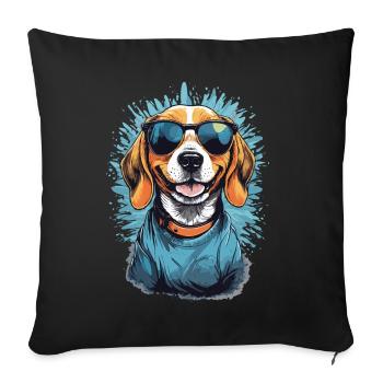 Cool Beagle Dad Family Dog Dogs Love - Sofa pillowcase 17,3'' x 17,3'' (45 x 45 cm) - black - Front