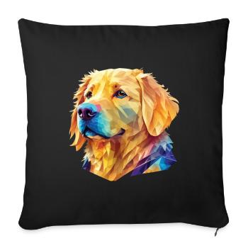 Polygone Golden Retriever - Astucieux Dog Design - Housse de coussin décorative 45 x 45 cm - noir - Devant