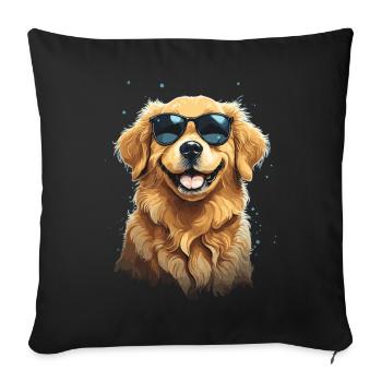 Golden Retriever Coolness and Style Sunglasses - Sofa pillowcase 17,3'' x 17,3'' (45 x 45 cm) - black - Front