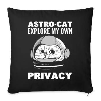 Katze Astronaut Raumfahrt - Sofakissenbezug 45 x 45 cm - Schwarz - Vorne