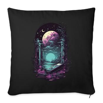 Gothique Vaporwave mysticisme obscurité oeuvre - Housse de coussin décorative 45 x 45 cm - noir - Devant