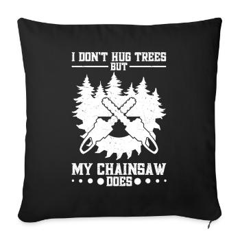 Chainsaw lover, lumberjack, arborist, Seilho - Sofa pillowcase 17,3'' x 17,3'' (45 x 45 cm) - black - Front
