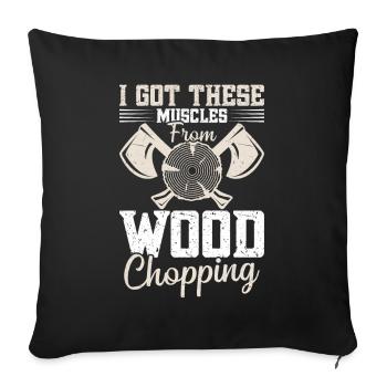 Lumberjack Wood Chopping Arborist Lumberjack Equipment - Sofa pillowcase 17,3'' x 17,3'' (45 x 45 cm) - black - Front