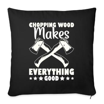 Arborist Tools Lumberjack Equipment Wooden Barrels - Sofa pillowcase 17,3'' x 17,3'' (45 x 45 cm) - black - Front
