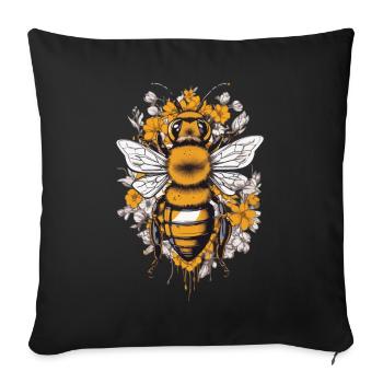 Hobby Apiculteur Abeilles Esthétique Miel Amour Design - Housse de coussin décorative 45 x 45 cm - noir - Devant