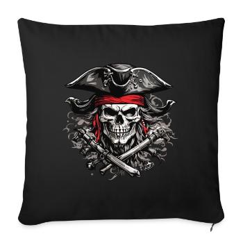 Jolly Roger Pirate Skull Party Halloween Design - Sofa pillowcase 17,3'' x 17,3'' (45 x 45 cm) - black - Front