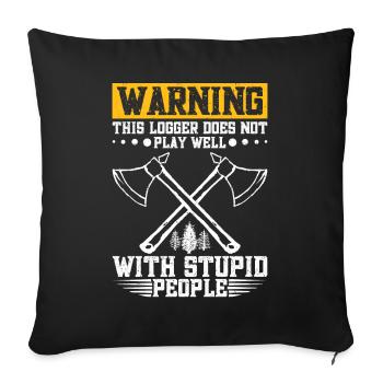 Lumberjack Braces Arborist Wood Chopping Wood - Sofa pillowcase 17,3'' x 17,3'' (45 x 45 cm) - black - Front