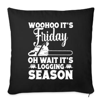 Wood Chopping Arborist Throwing Cord Set Lumberjack - Sofa pillowcase 17,3'' x 17,3'' (45 x 45 cm) - black - Front