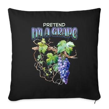 Weintrauben, lustiger Spruch Weinrebe Illustration - Sofakissenbezug 45 x 45 cm - Schwarz - Vorne