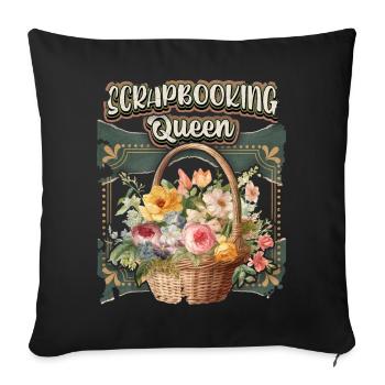 Vintage Scrapbooking, Scrapbook, Poetry Album - Sofa pillowcase 17,3'' x 17,3'' (45 x 45 cm) - black - Front
