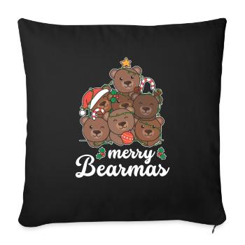 Merry Bearmas Pun Bear Christmas - Sofa pillowcase 17,3'' x 17,3'' (45 x 45 cm) - black - Front