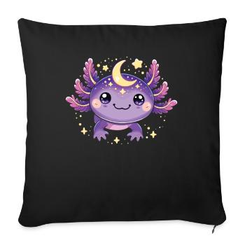 Magical Moon Star Purple Axolotl - Sofa pillowcase 17,3'' x 17,3'' (45 x 45 cm) - black - Front