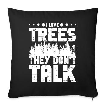 Forest walk, Nature, Hiker, Mountaineer, Waldlie - Sofa pillowcase 17,3'' x 17,3'' (45 x 45 cm) - black - Front