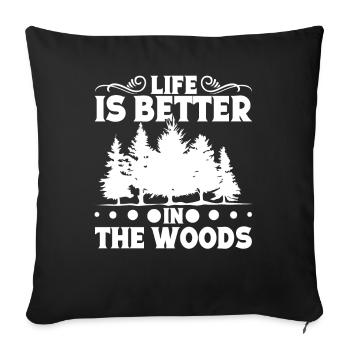 Nature Lovers Forest Walk Mountaineer Baumlie - Sofa pillowcase 17,3'' x 17,3'' (45 x 45 cm) - black - Front