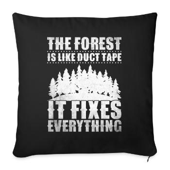 Mountaineer, Forest Walk, Tree Lover, Nature - Sofa pillowcase 17,3'' x 17,3'' (45 x 45 cm) - black - Front