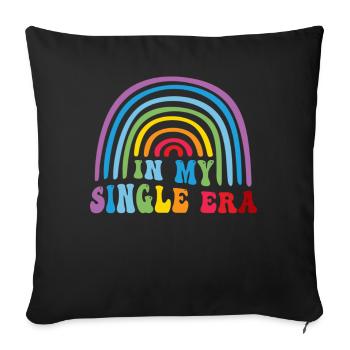 Dans mon ère de célibataire drôle de vie de célibataire - Housse de coussin décorative 45 x 45 cm - noir - Devant