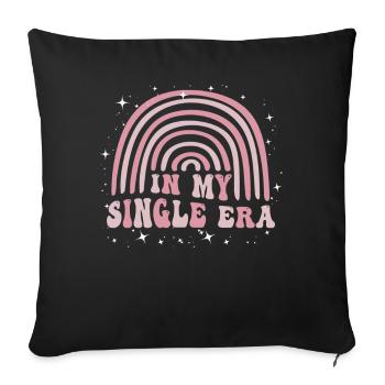 Dans mon ère de célibataire drôle de vie de célibataire - Housse de coussin décorative 45 x 45 cm - noir - Devant